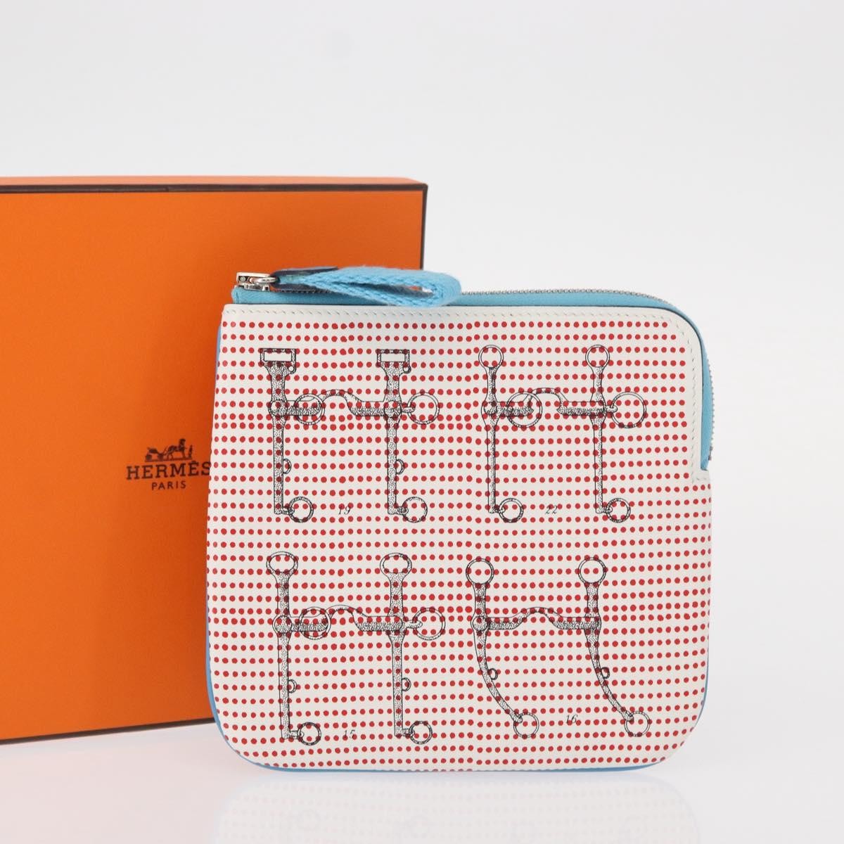 Hermes Carre Pocket Pouch Printed Swift, MULTICOLOUR, LEATHER, Clutche & pouche