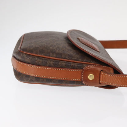Celine Vintage Macadam Shoulder Bag Canvas and Leather, BROWN, CANVAS, Shoulder bag
