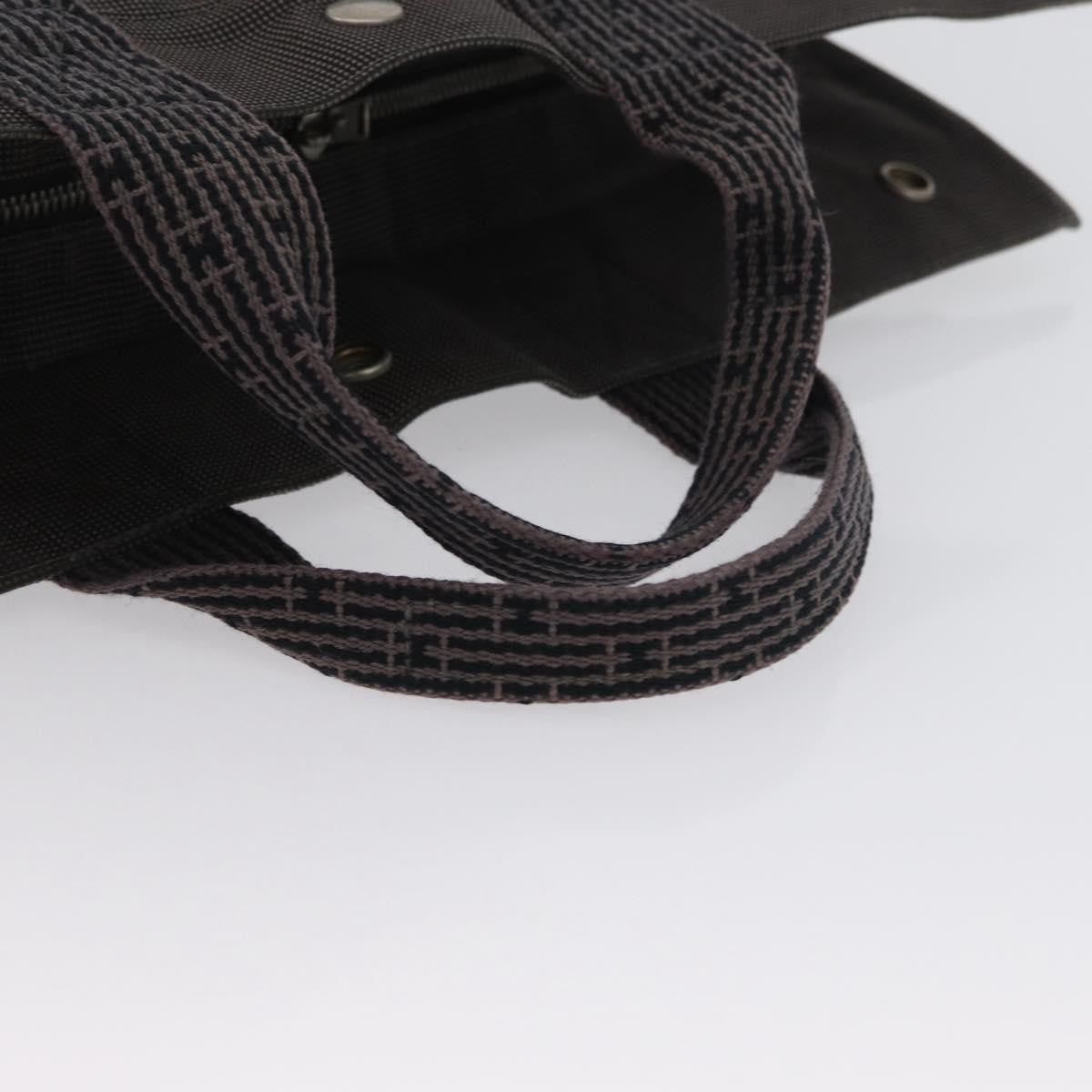 Hermes Fourre-tout Herline Canvas, GRAY, CANVAS, Tote bag