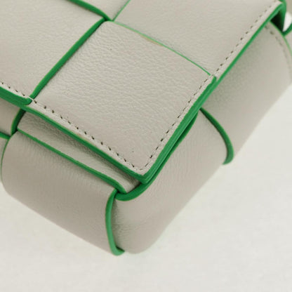 Bottega Veneta Cassette Crossbody Bag Maxi Intrecciato Leather, WHITE, LEATHER, Shoulder bag