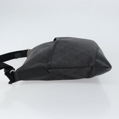 Gucci Zip Messenger Bag GG Denim, BLACK, CANVAS, Shoulder bag