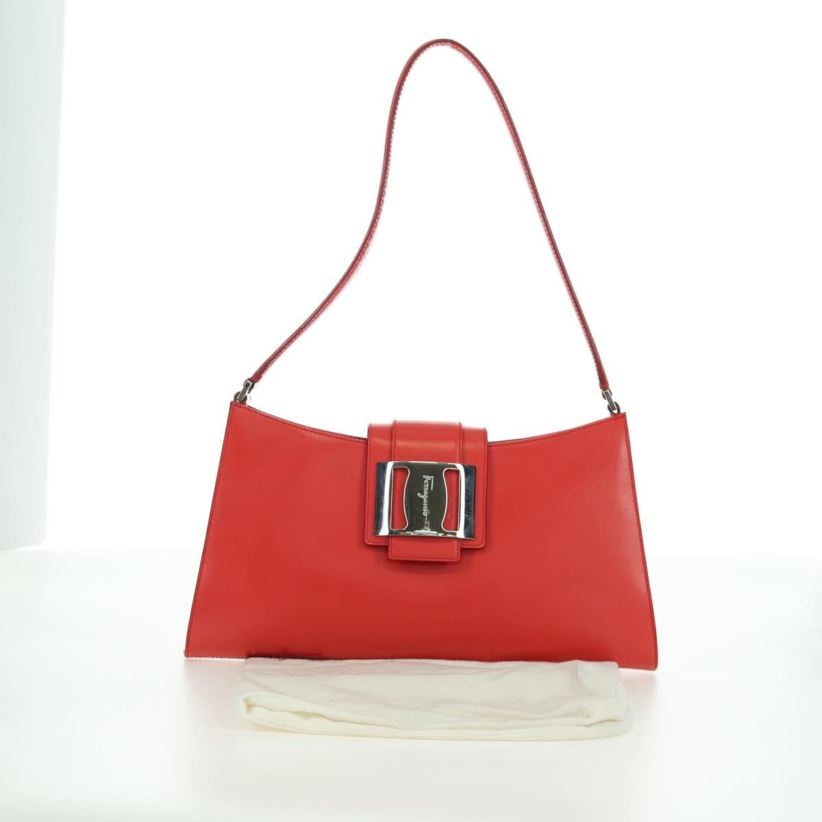 Salvatore Ferragamo Vintage Shoulder Bag Leather, Red, Leather, Shoulder Bag