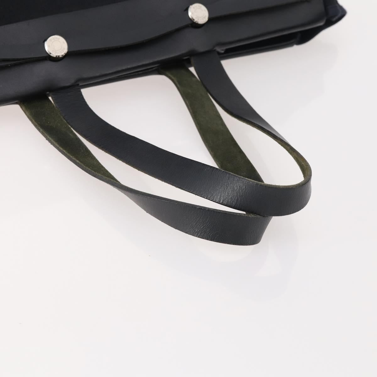 Hermes Herbag Cabas Toile and Leather, Black, Canvas, Tote Bag