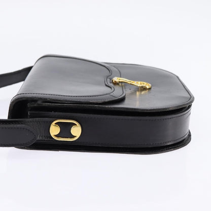 Christian Dior Flap Shoulder Bag Leather, BLACK, LEATHER, Shoulder bag