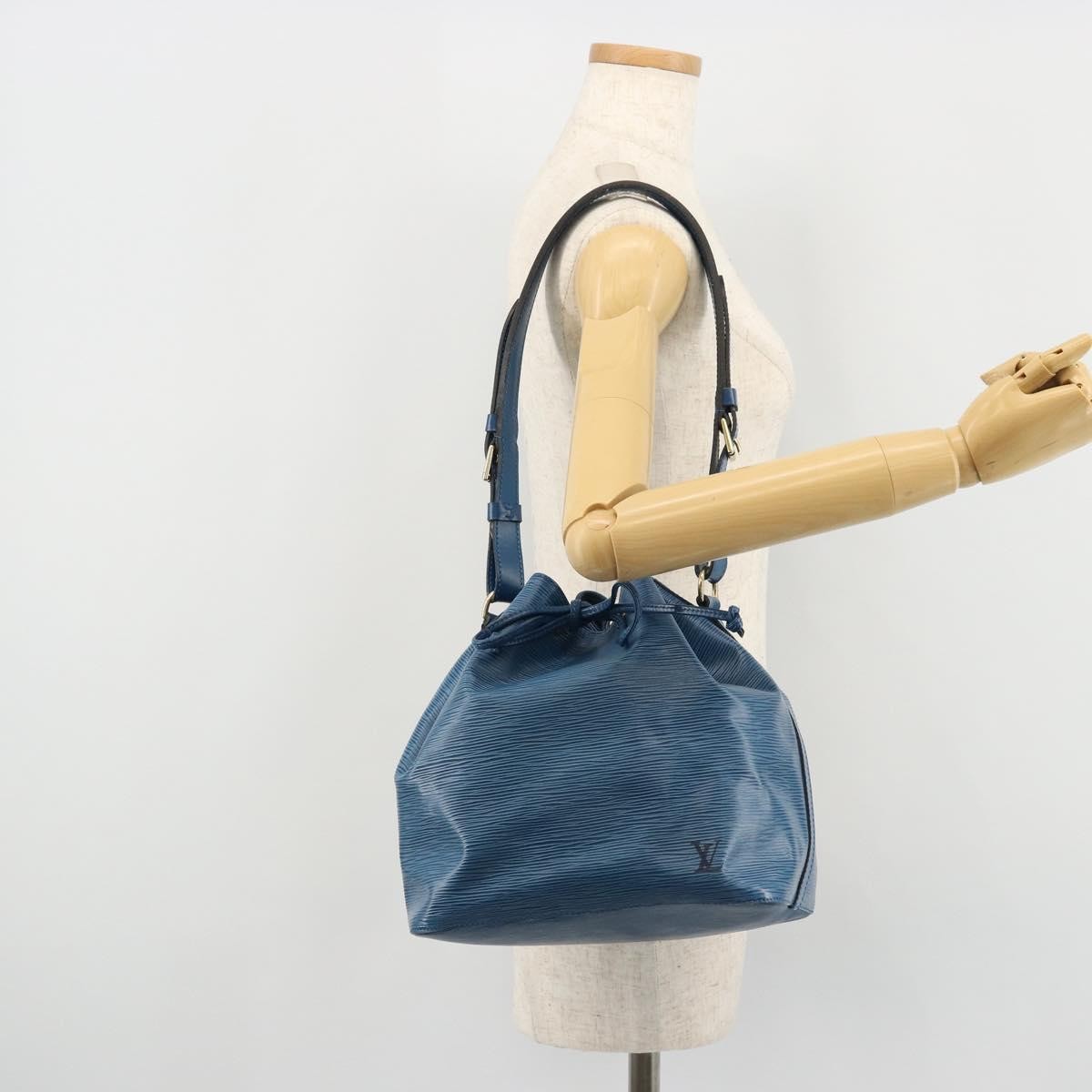 Louis Vuitton Petit Noe Handbag Epi Leather, Blue, Leather, Shoulder Bag