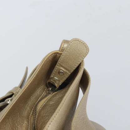 Salvatore Ferragamo Gancini handbag Leather, GOLD, LEATHER, Handbag