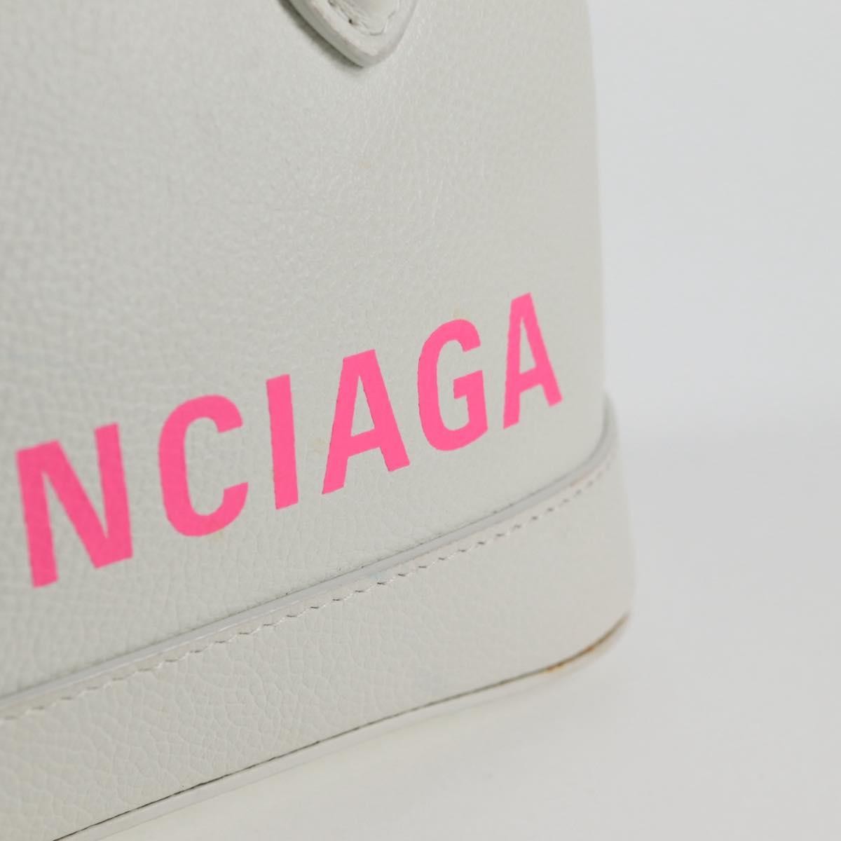 Balenciaga Logo Ville Bag Leather, WHITE, LEATHER, Handbag
