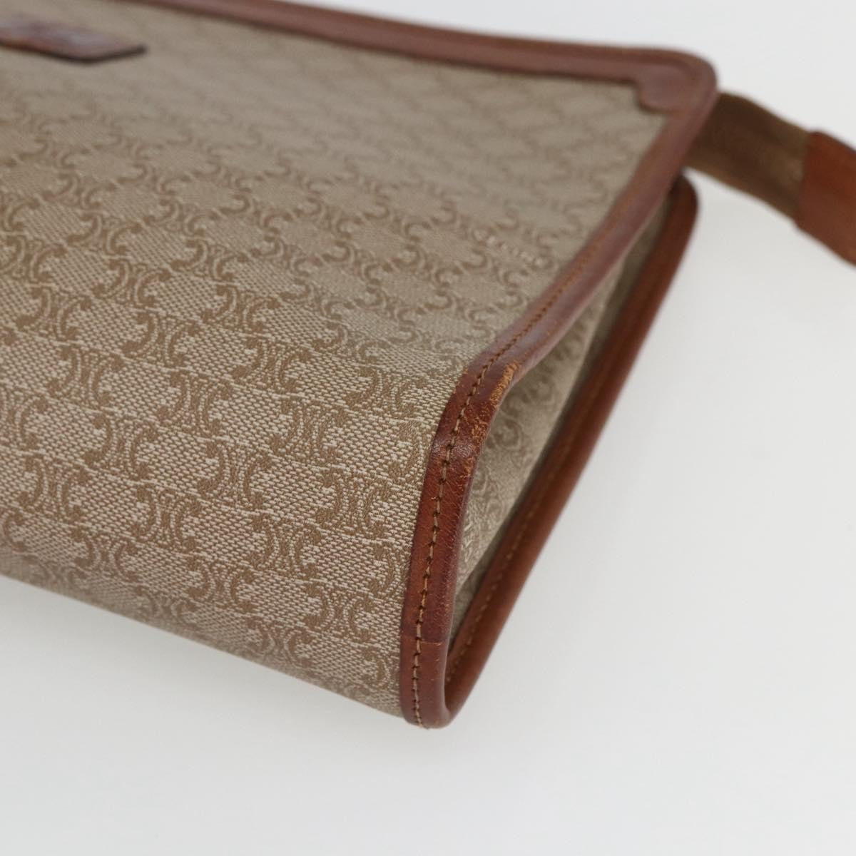 Celine Macadam Pochette Canvas and Leather, BEIGE, CANVAS, Clutche & pouche