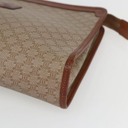 Celine Macadam Pochette Canvas and Leather, BEIGE, CANVAS, Clutche & pouche