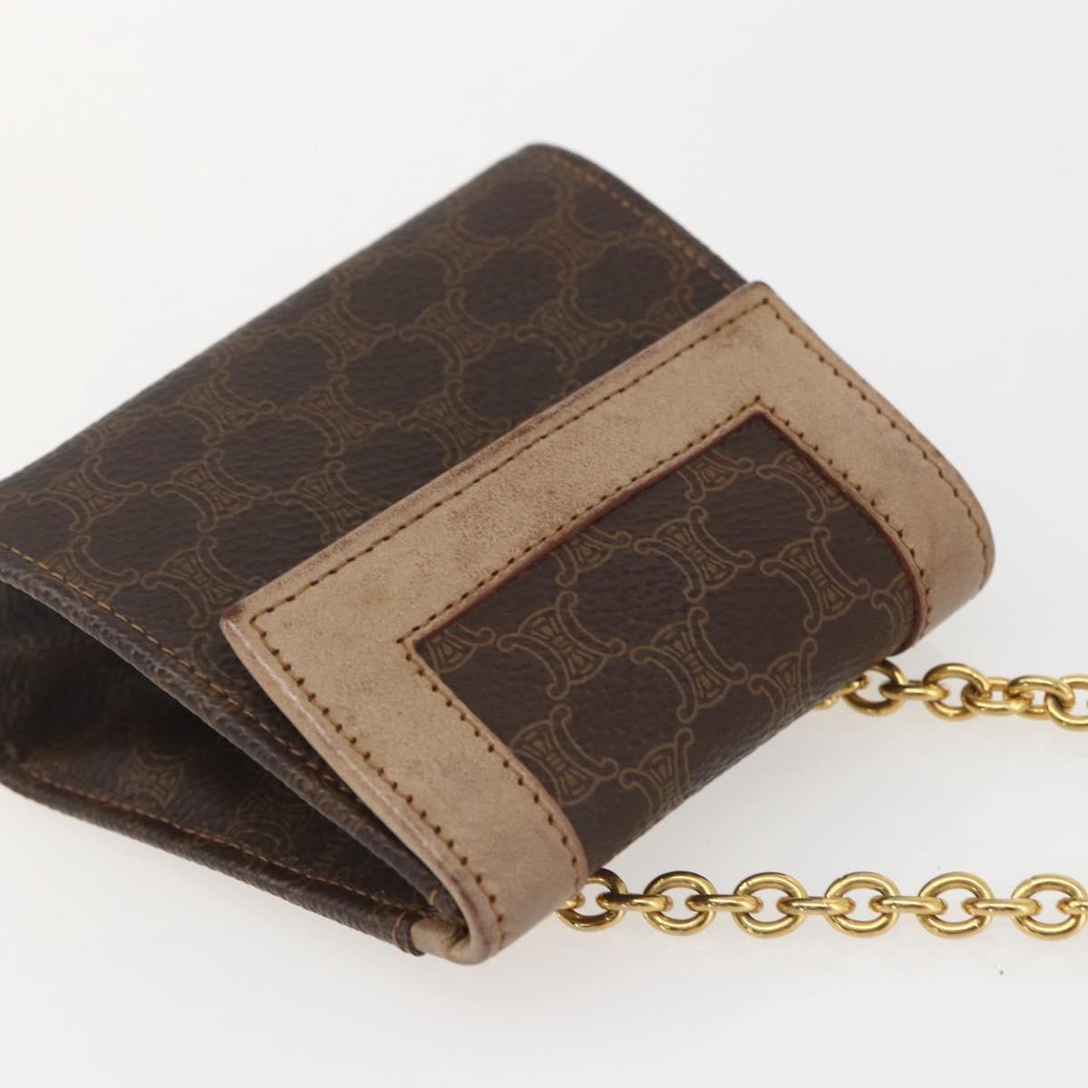Celine Vintage Macadam Shoulder Bag Canvas and Leather, BROWN, CANVAS, Shoulder bag