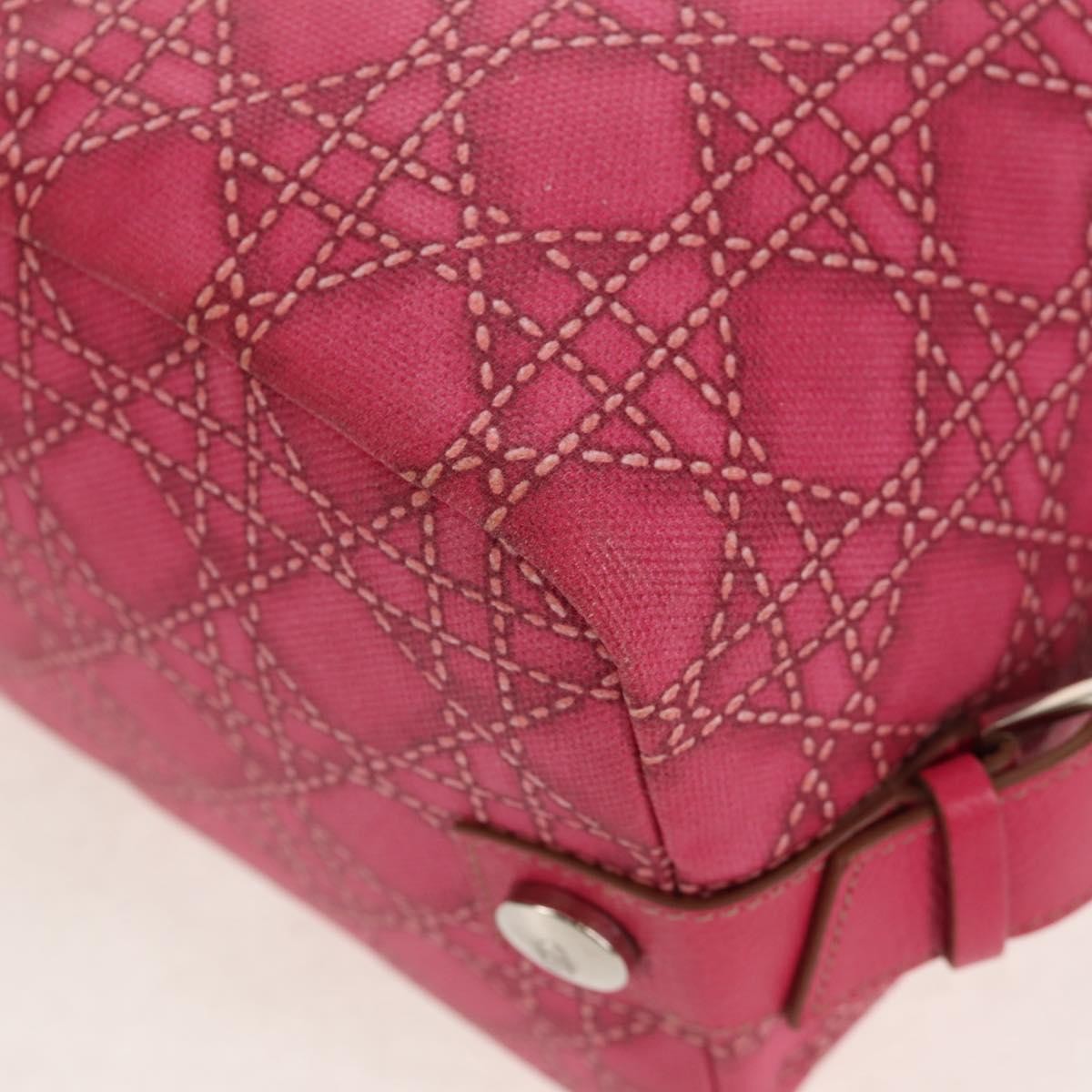 Christian Dior Cannage Handbag Canvas, PINK, CANVAS, Handbag