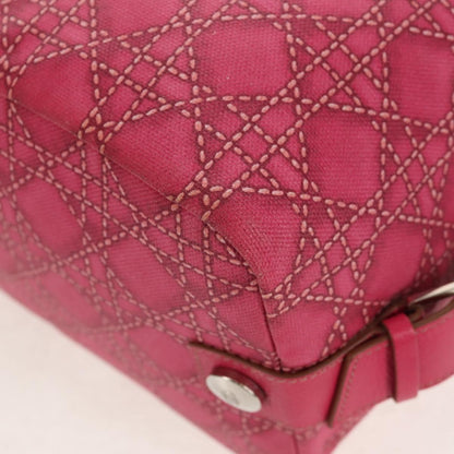 Christian Dior Cannage Handbag Canvas, PINK, CANVAS, Handbag