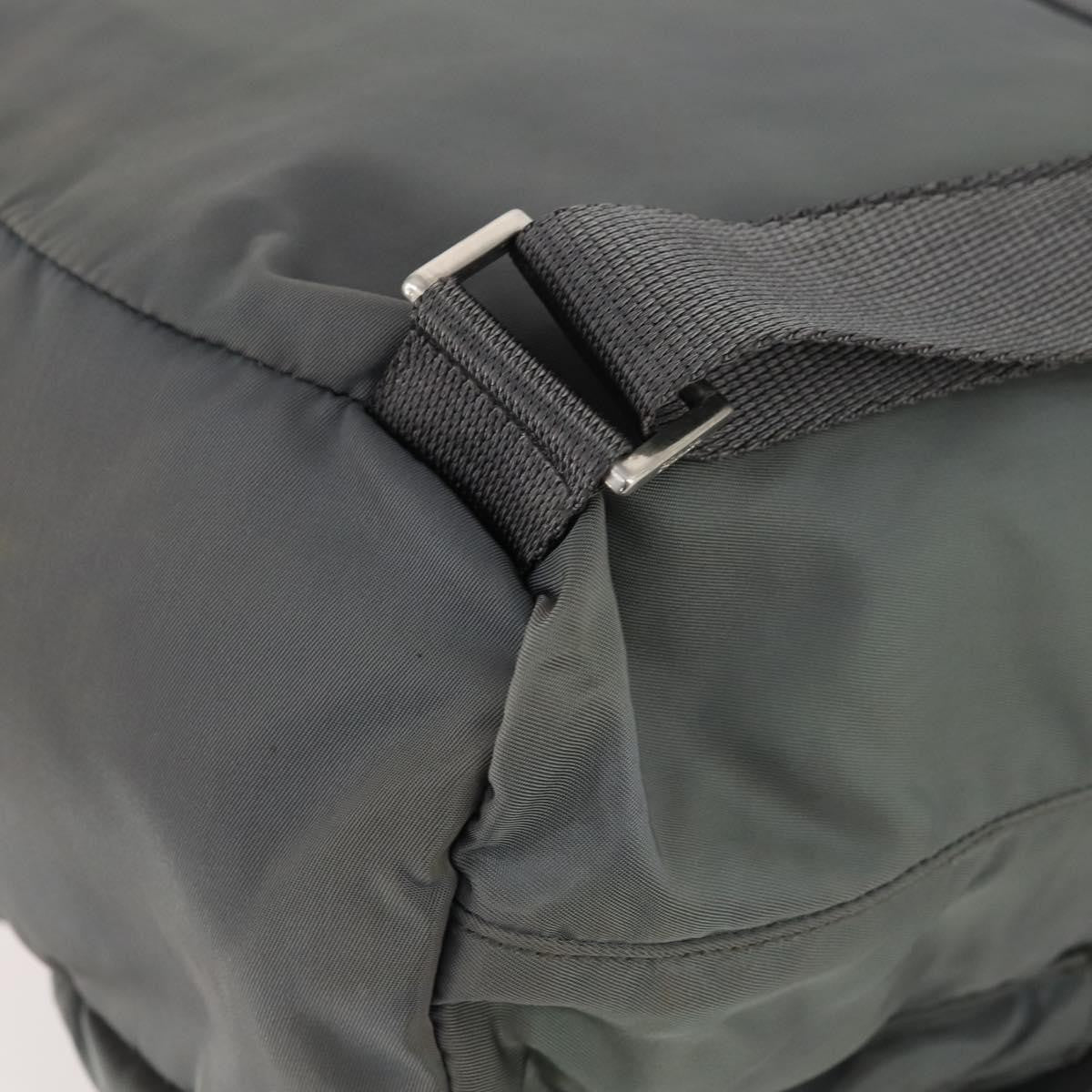 Prada Double Front Pocket Backpack Tessuto, Gray, Nylon, Backpack