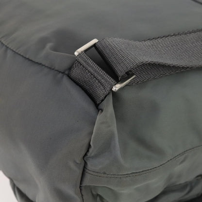 Prada Double Front Pocket Backpack Tessuto, Gray, Nylon, Backpack