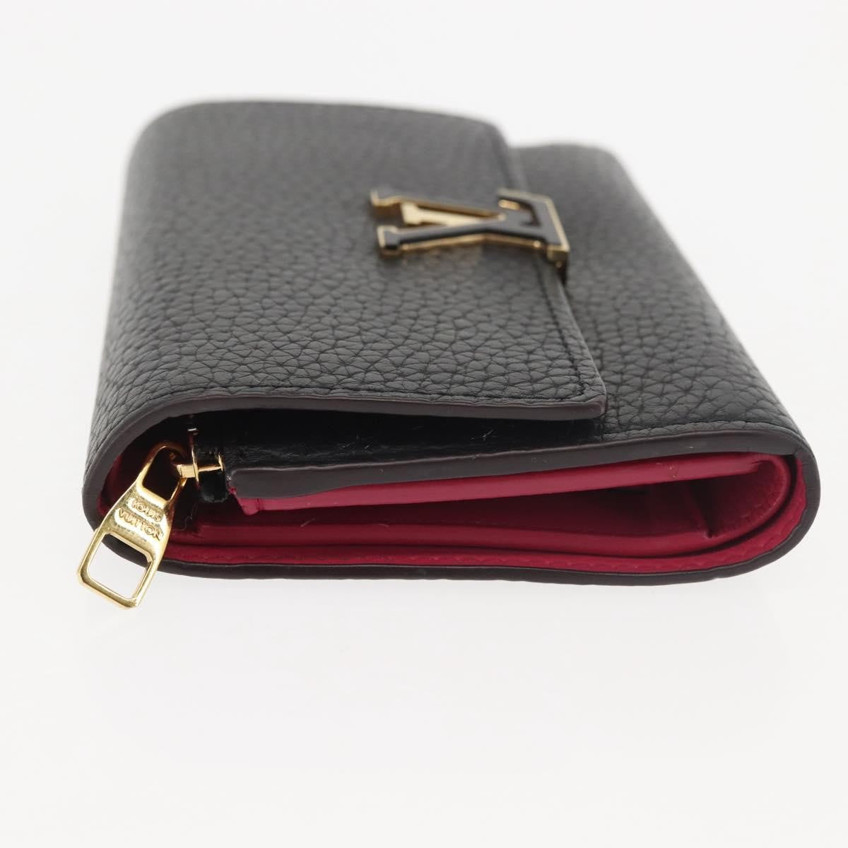 Louis Vuitton Capucines Compact wallet Leather, BLACK, LEATHER, Wallets