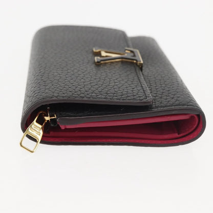 Louis Vuitton Capucines Compact wallet Leather, BLACK, LEATHER, Wallets