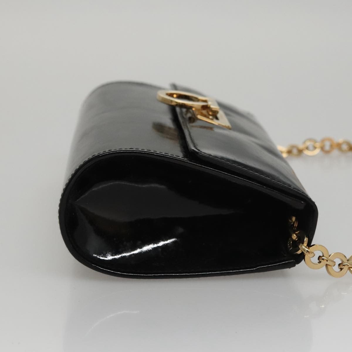 Salvatore Ferragamo Gancini Box Crossbody Bag Patent leather, BLACK, PATENT_LEATHER, Shoulder bag
