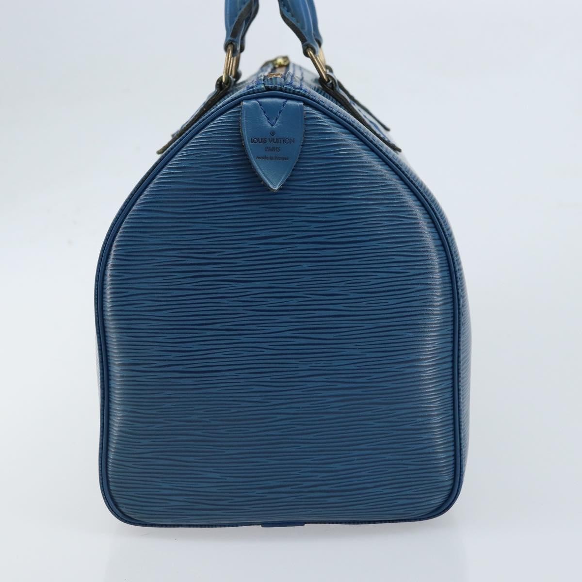 Louis Vuitton Speedy Handbag Epi Leather, BLUE, LEATHER, Handbag