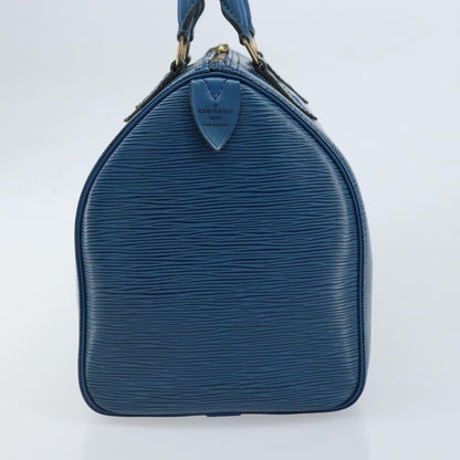 Louis Vuitton Speedy Handbag Epi Leather, BLUE, LEATHER, Handbag