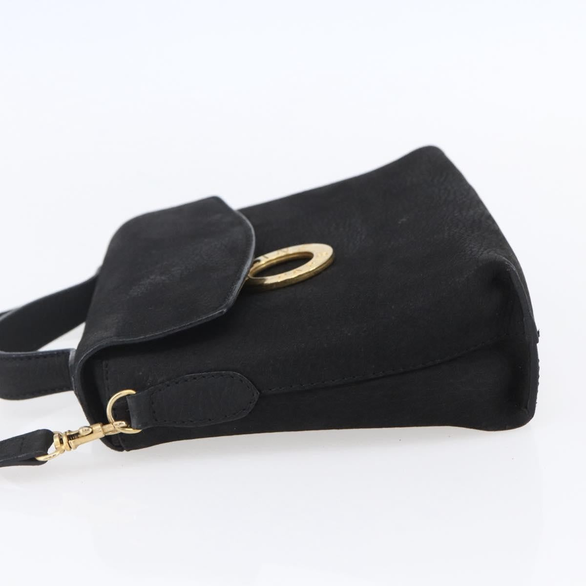 Celine Circle Logo Shoulder Bag Leather, BLACK, LEATHER, Shoulder bag