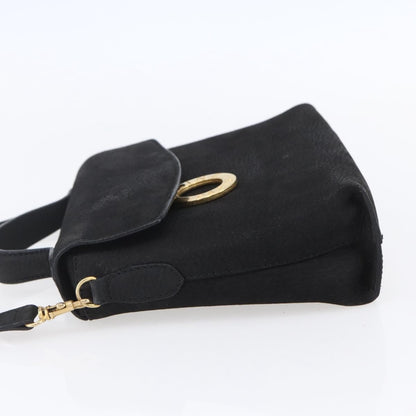 Celine Circle Logo Shoulder Bag Leather, BLACK, LEATHER, Shoulder bag