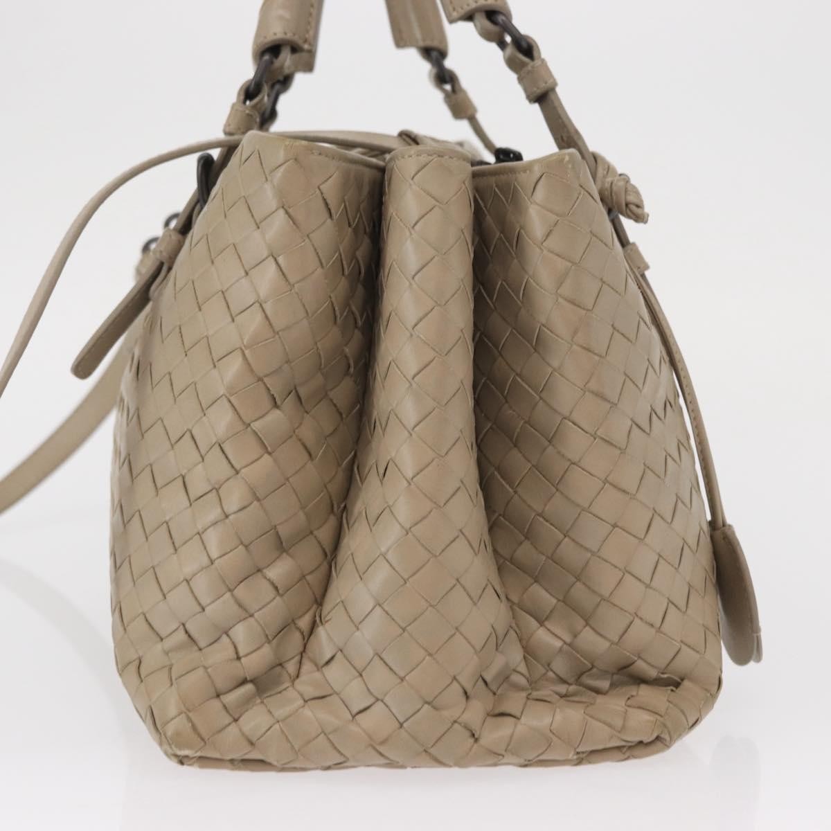 Bottega Veneta Roma Bag Intrecciato Nappa, Gray, Leather, Handbag