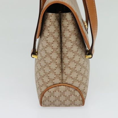 Celine Vintage Macadam Handbag Canvas and Leather, Beige, Canvas, Handbag
