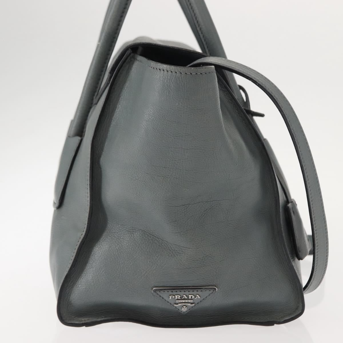 Prada Twin Pocket Lock Flap Tote Glace Calf, GRAY, LEATHER, Tote bag