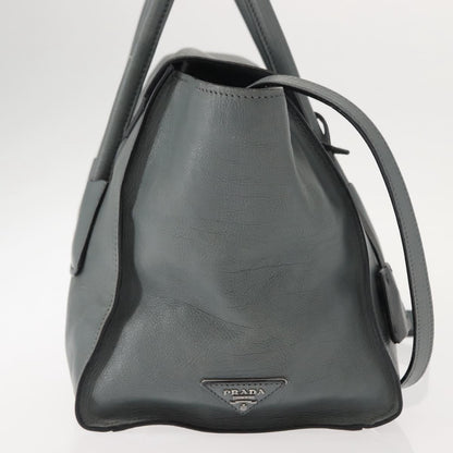 Prada Twin Pocket Lock Flap Tote Glace Calf, GRAY, LEATHER, Tote bag