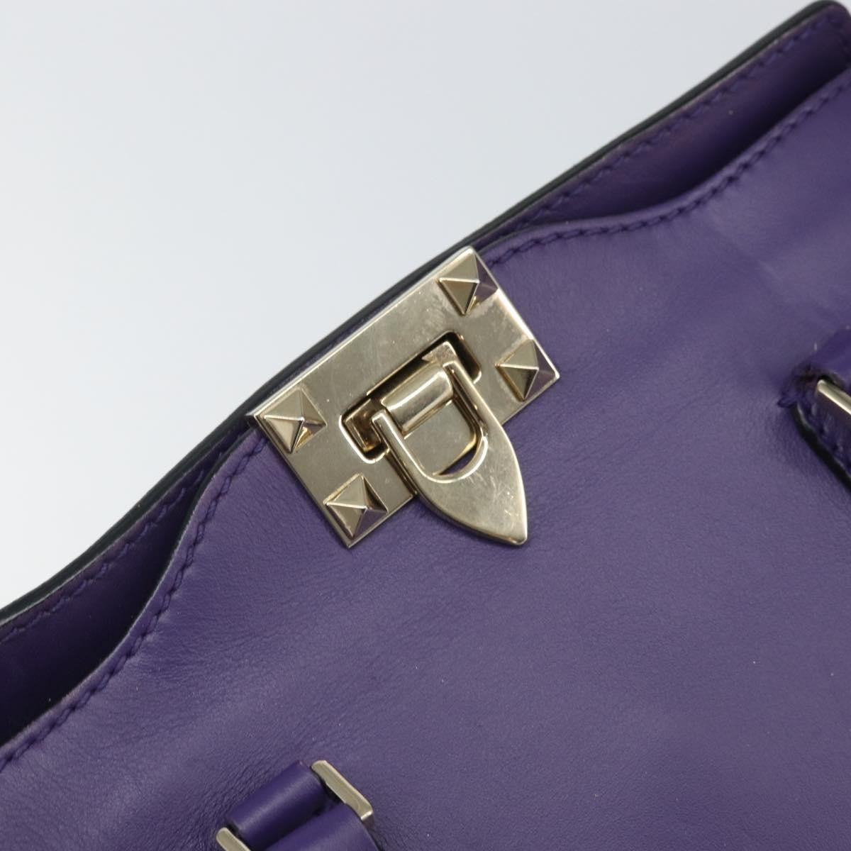 Valentino Garavani Rockstud Tote Rigid Leather, PURPLE, LEATHER, Tote bag