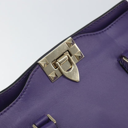 Valentino Garavani Rockstud Tote Rigid Leather, PURPLE, LEATHER, Tote bag