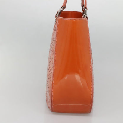 Chanel CC No.5 Shopping Tote Perforated Patent, Orange, Patent Leather, Tote Bag