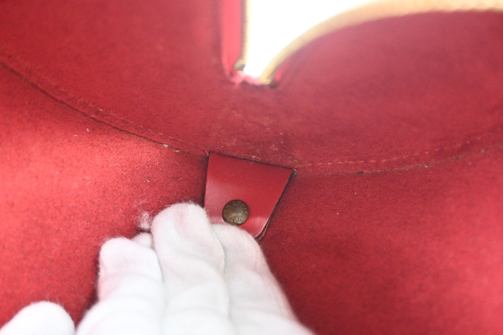 Louis Vuitton Soufflot Handbag Epi Leather, Red, Leather, Handbag
