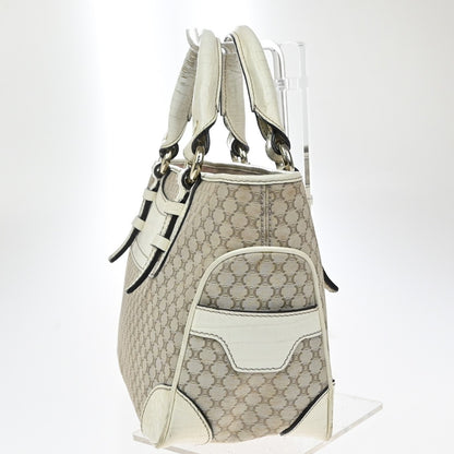 Celine Boogie Satchel Macadam, BEIGE, CANVAS, Tote bag