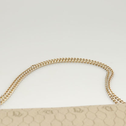 Christian Dior Vintage Honeycomb chain Canvas, BEIGE, CANVAS, Handbag