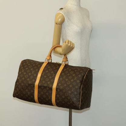 Louis Vuitton Keepall Bag Monogram Canvas, BROWN, CANVAS, Travel bag
