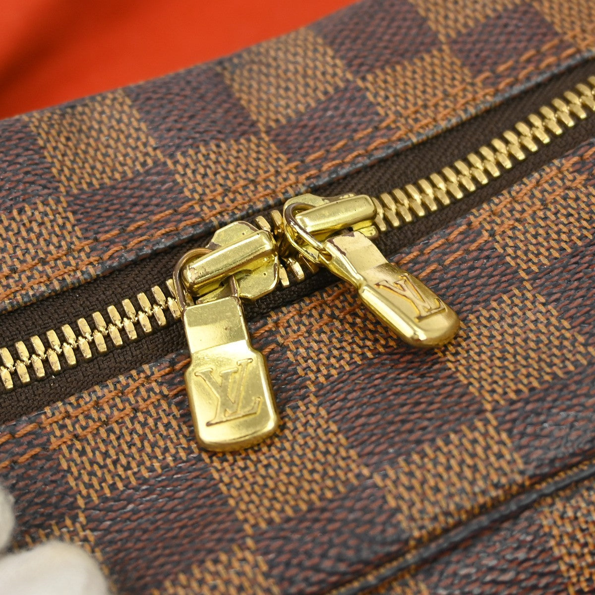 Louis Vuitton Naviglio Handbag Damier, Brown, Canvas, Shoulder Bag