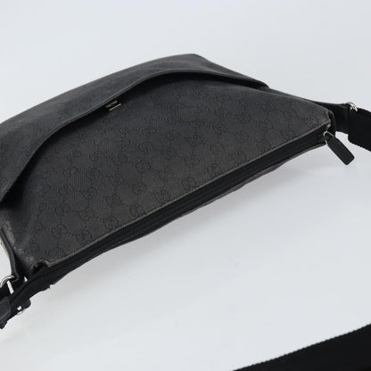 Gucci Zip Messenger Bag GG Denim, BLACK, CANVAS, Shoulder bag