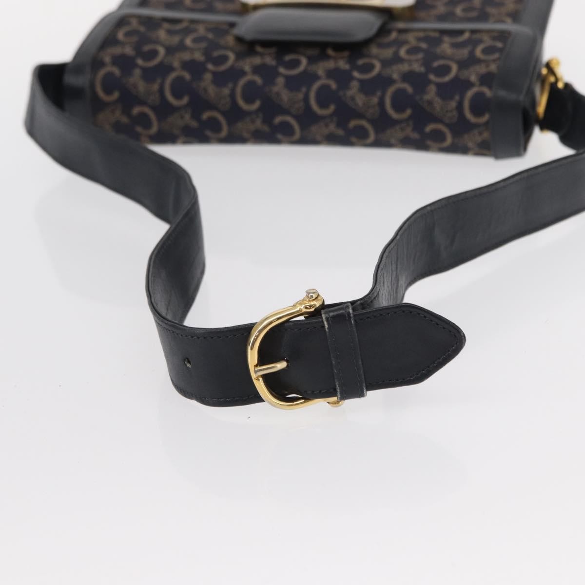 Celine Horse Carriage Shoulder bag Canvas and Leather, NAVY, CANVAS, Shoulder bag