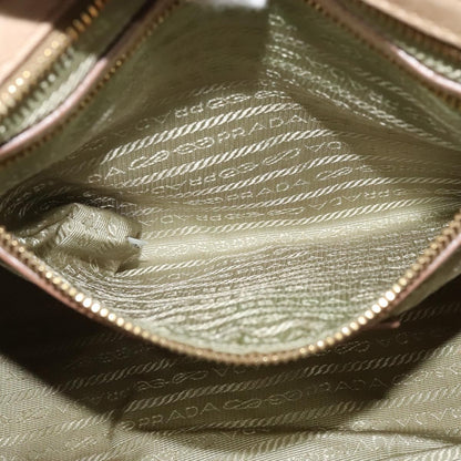 Prada Front Pocket Convertible Tote Leather, BEIGE, LEATHER, Tote bag