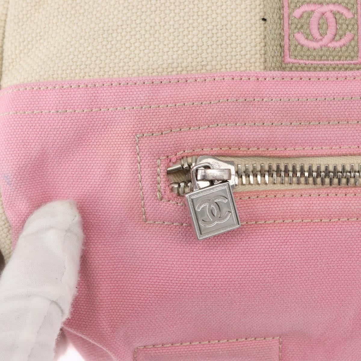 Chanel Sport Line Boston Ba Canvas, PINK, CANVAS, Travel bag