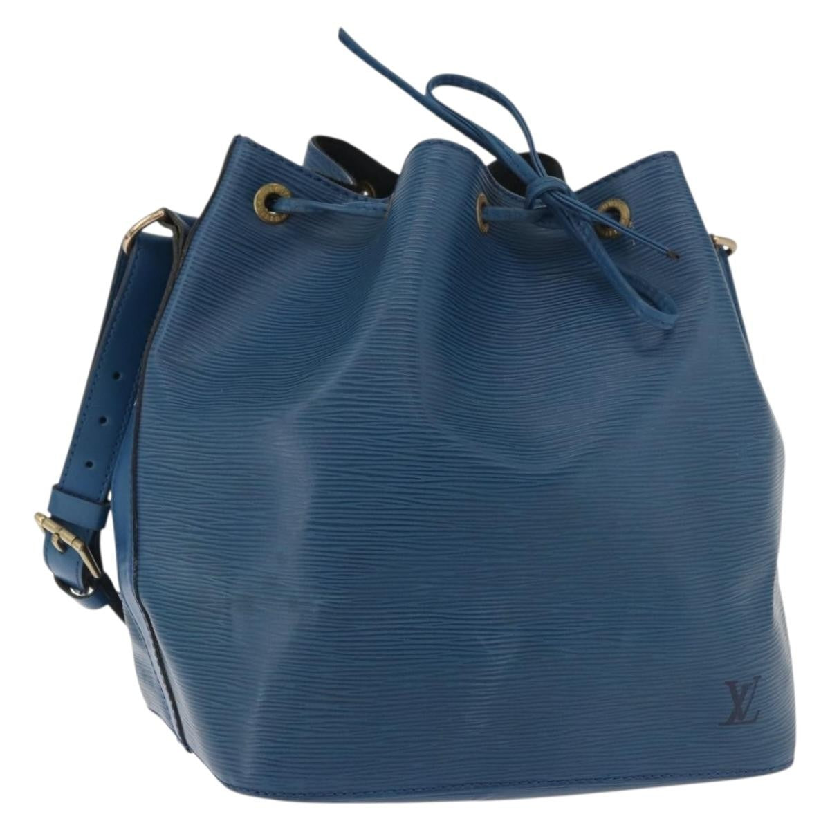 Louis Vuitton Petit Noe Handbag Epi Leather, Blue, Leather, Shoulder Bag