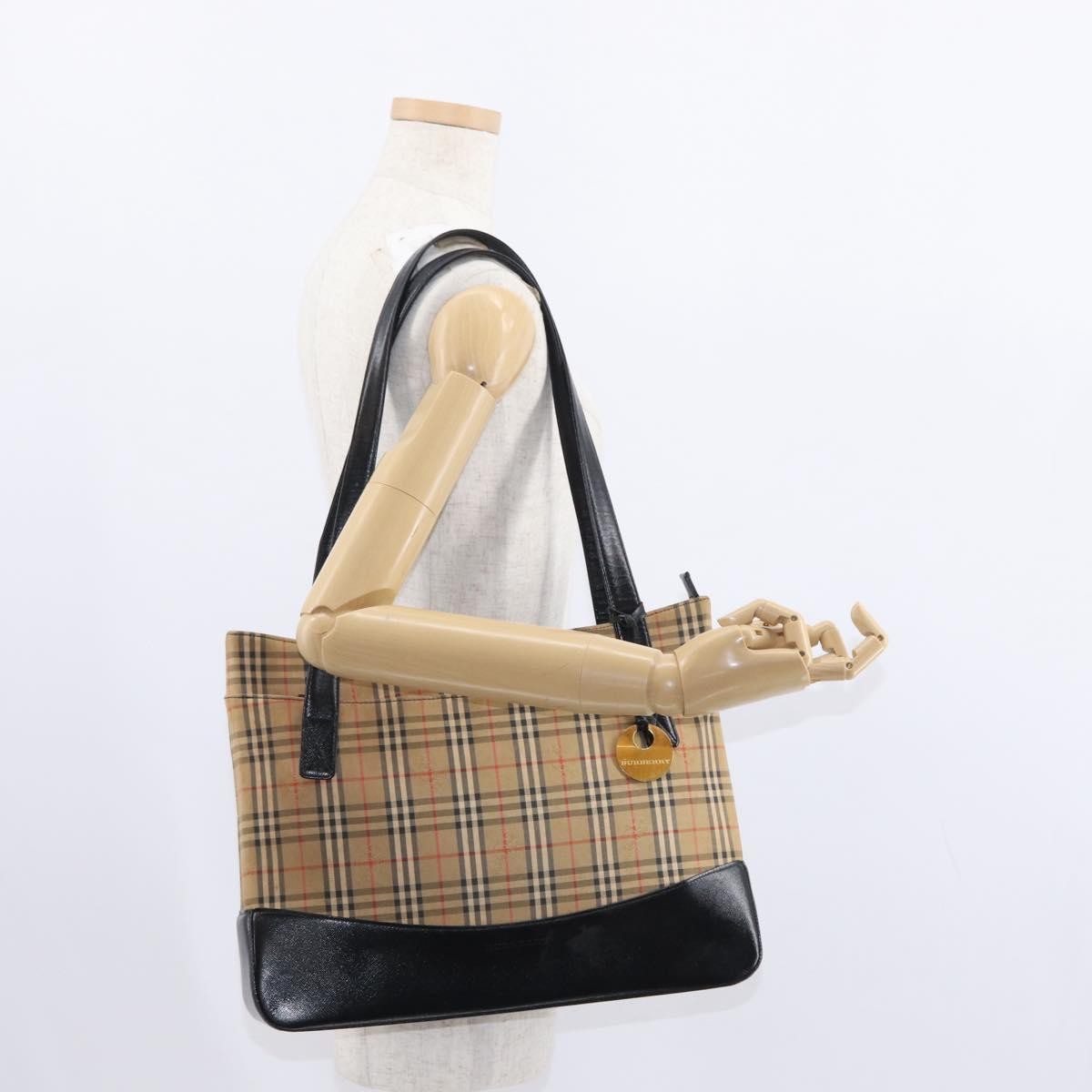 Burberry Nova check Shoulder bag Canvas, BEIGE, CANVAS, Shoulder bag