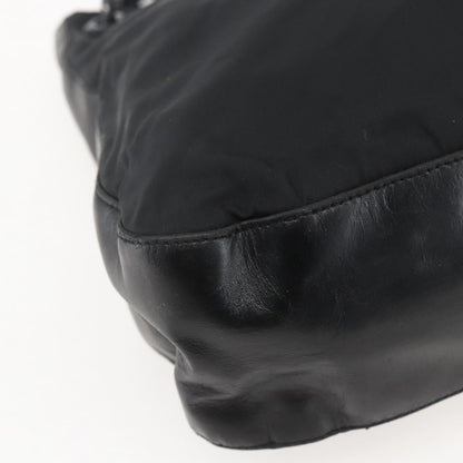 Prada Chain Shoulder Bag Tessuto, BLACK, NYLON, Shoulder bag