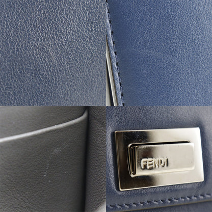 Fendi Peekaboo Wallet Leather, NAVY, LEATHER, Wallets