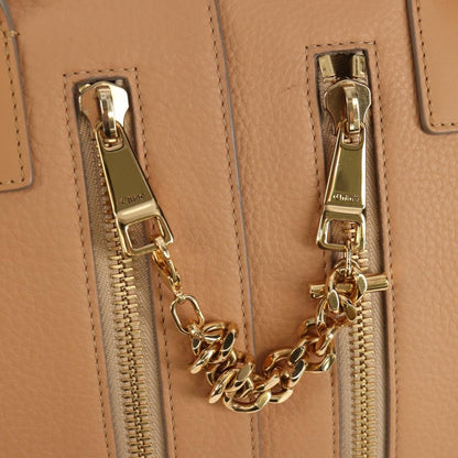 Chloe Cate Satchel Leather, Beige, Leather, Tote Bag