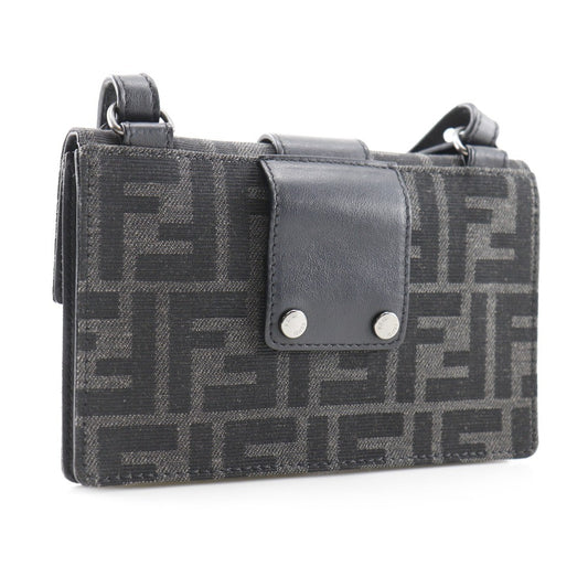 Fendi Baguette Convertible Belt Bag Zucca canvas, BLACK, CANVAS, Crossbody bag