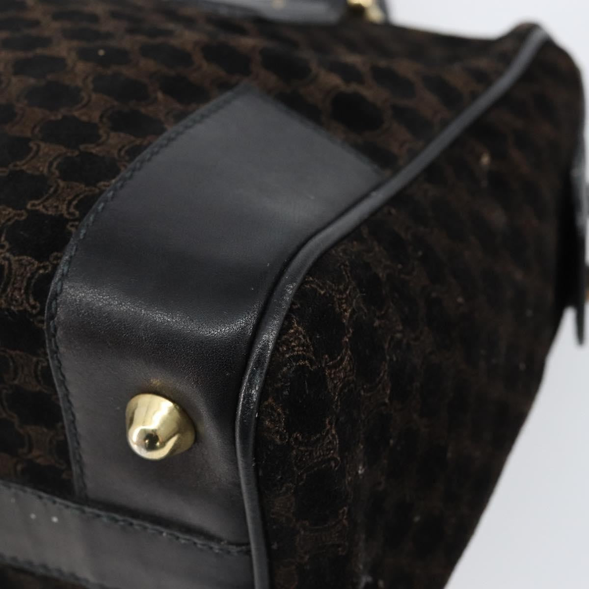 Celine Vintage Macadam Handbag C Macadam Suede, BLACK, SUEDE, Handbag