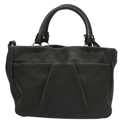 Salvatore Ferragamo Vala Handbag Leather, BLACK, LEATHER, Handbag