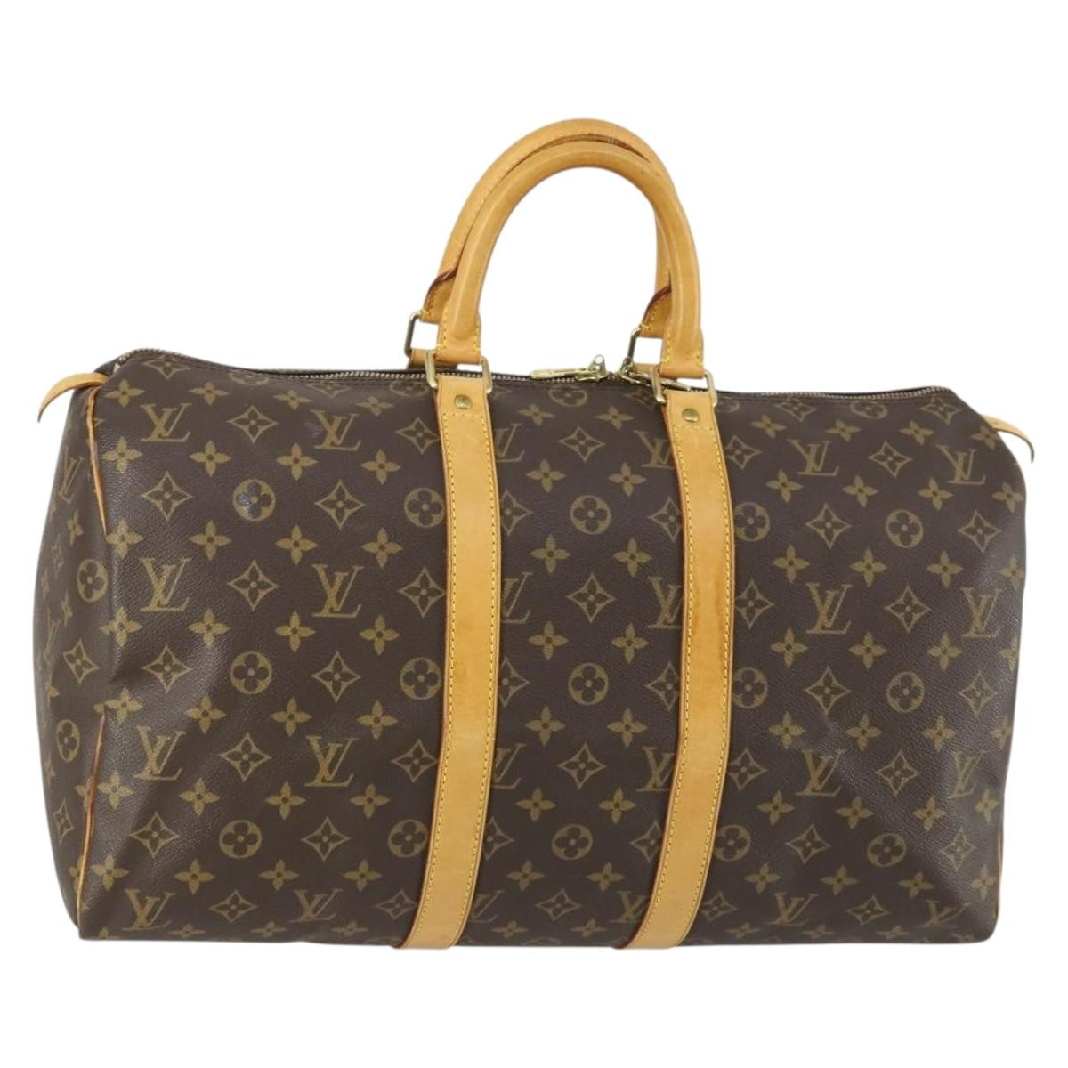 Louis Vuitton Keepall Bag Monogram Canvas, BROWN, CANVAS, Travel bag